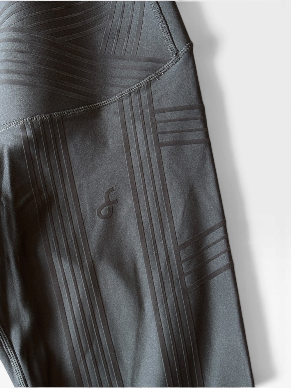 Fanka Gray Body Sculpt Side Pocket Leggings High Rise Geometric Compression - Picture 6 of 11